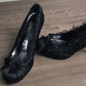 Black closed toe high heels